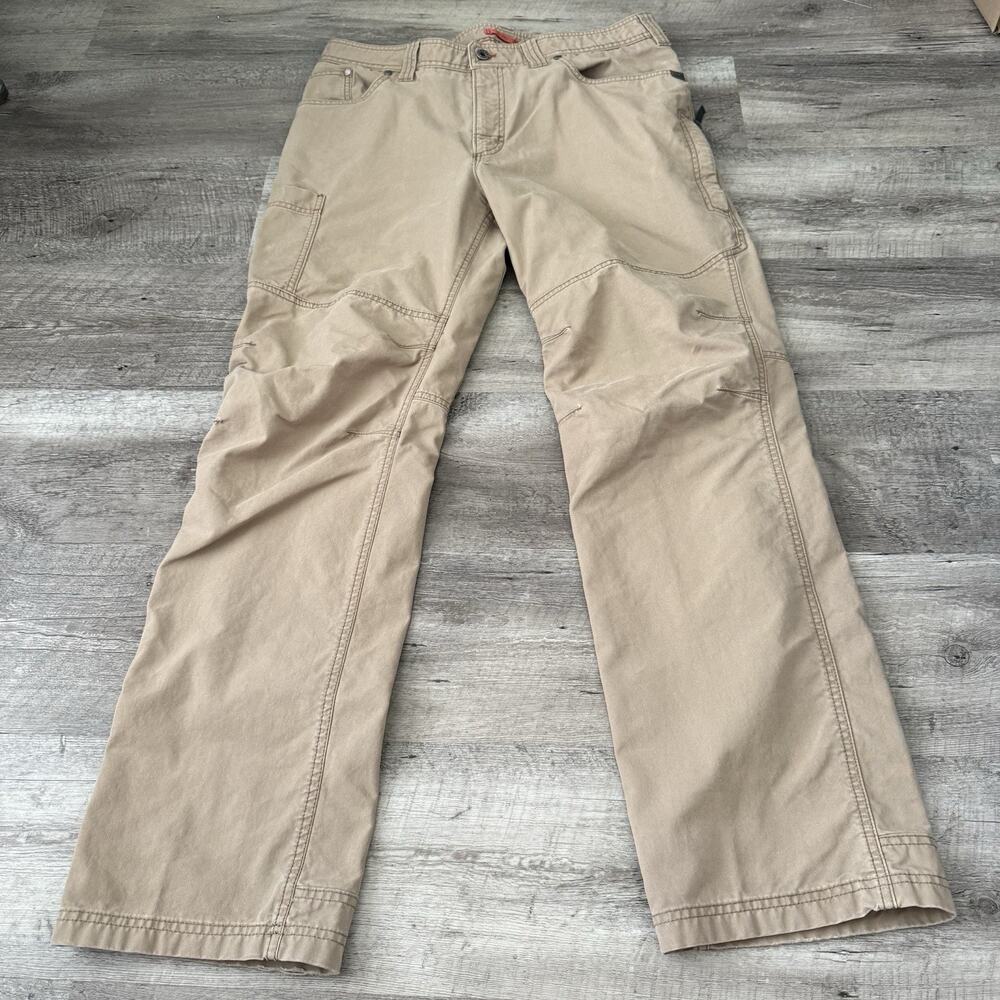LL Bean Riverton Pants Men 36x32 Cargo Khaki Utility Hiking Outdoors Canvas